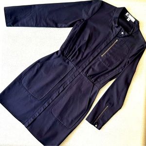 IN GOD WE TRUST NAVY COTTON TWILL UTILITY DRESS PETITE